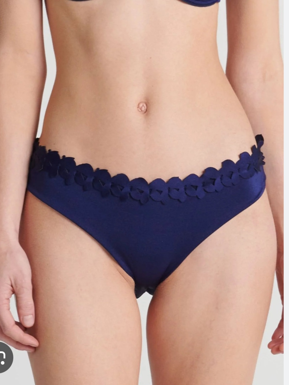 Ancora Bottom Classic Sylva Navy Blue XL NEW high waist Bikini Swim 3D Flower